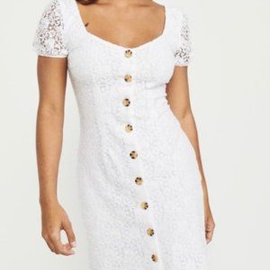 Abercrombie White Lace Button Up Dress